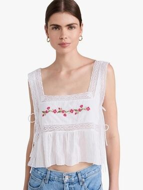 For love and lemons Jolene Embroidered Top